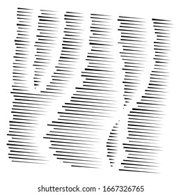 segmented, dashed lines, stripes abstract geometric pattern design element. irregular straight parallel strips, streaks. chunks and pieces of lines. abstract arrangement