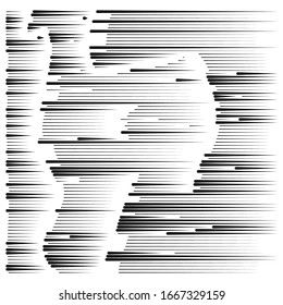 segmented, dashed lines, stripes abstract geometric pattern design element. irregular straight parallel strips, streaks. chunks and pieces of lines. abstract arrangement