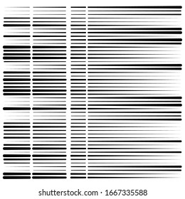 segmented, dashed lines, stripes abstract geometric pattern design element. irregular straight parallel strips, streaks. chunks and pieces of lines. abstract arrangement