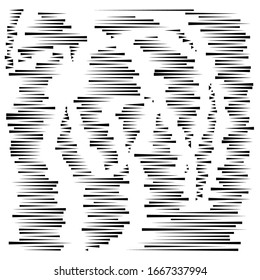 segmented, dashed lines, stripes abstract geometric pattern design element. irregular straight parallel strips, streaks. chunks and pieces of lines. abstract arrangement