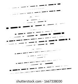 segmented, dashed lines, stripes abstract geometric pattern design element. irregular straight parallel strips, streaks. chunks and pieces of lines. abstract arrangement