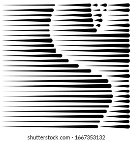 segmented, dashed lines, stripes abstract geometric pattern design element. irregular straight parallel strips, streaks. chunks and pieces of lines. abstract arrangement