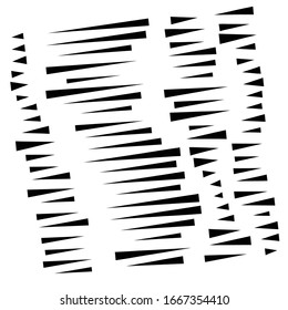 segmented, dashed lines, stripes abstract geometric pattern design element. irregular straight parallel strips, streaks. chunks and pieces of lines. abstract arrangement