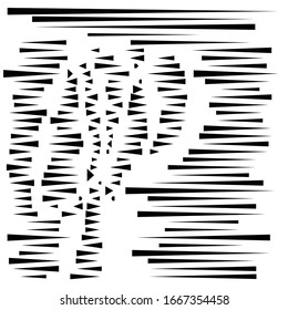 segmented, dashed lines, stripes abstract geometric pattern design element. irregular straight parallel strips, streaks. chunks and pieces of lines. abstract arrangement