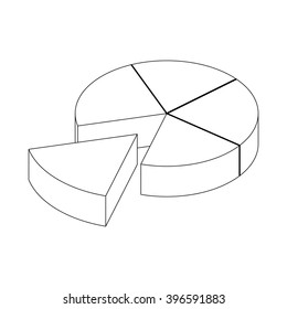 Segmented diagram icon, isometric 3d style