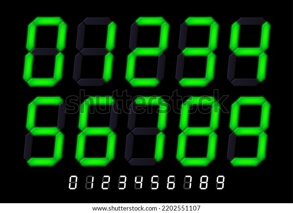 Segmented Lcd Display Numbers Digital Time Stock Vector (Royalty Free ...