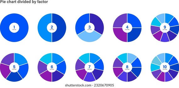 segmented pie chart design set