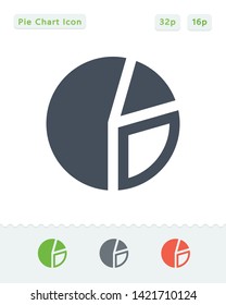 Segmented Pie Chart - Sticker Icons. A professional, pixel aligned icon.