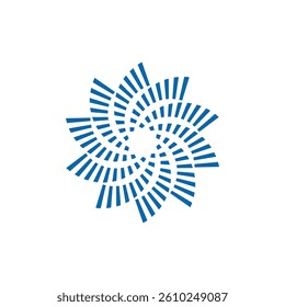 Segmented propeller-looking symbol. Vector symbol.
