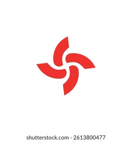 Segmented propeller-looking symbol. Vector symbol.