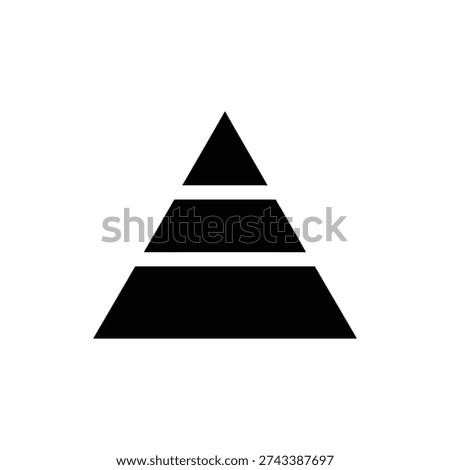 Segmented Pyramid Icon Hierarchy Structure Symbol