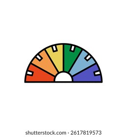 Segmented rainbow icon displays colorfully isolated graphic