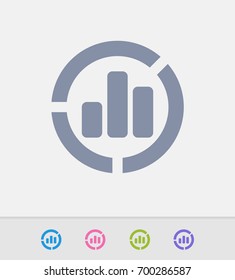 Segmented Statistics - Granite Icons. A professional, pixel-perfect icon designed on a 32x32 pixel grid and redesigned on a 16x16 pixel grid for very small sizes.