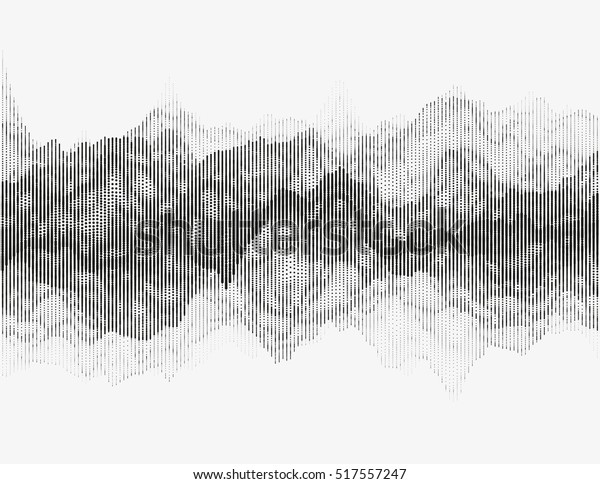 セグメント化されたベクター電波 高度なデジタル音楽のビジュアル化 詳細なオーディオデータ分析 サウンド周波数のモノクロイラスト デザインのエレメント のベクター画像素材 ロイヤリティフリー