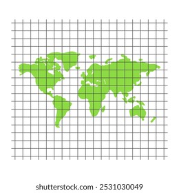 Mapa mundial segmentado. Partes щт planeta tierra. Concepto de comunicación mundial y personas que viven en diferentes continentes.