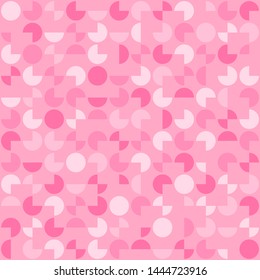 segments of circles. vector continuous seamless pattern. abstract geometric shapes. simple pink repetitive background. textile paint. wrapping paper. fabric swatch