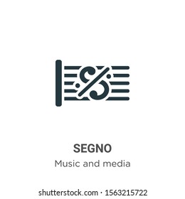 Segno vector icon on white background. Flat vector segno icon symbol sign from modern music and media collection for mobile concept and web apps design.