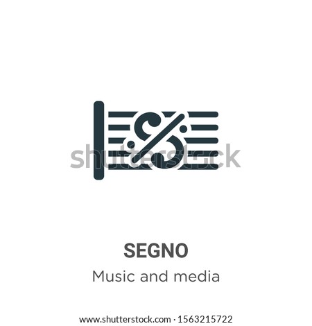 Segno vector icon on white background. Flat vector segno icon symbol sign from modern music and media collection for mobile concept and web apps design.