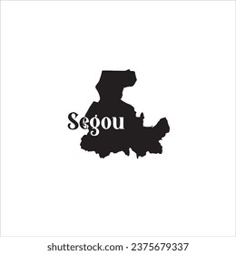 Segou map and black letter design on white background