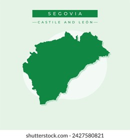 Segovia map vector silhouette illustration isolated on white background. High detailed illustration. Spain province, part of autonomous community Castile and Leon. Country in Europe, EU member.