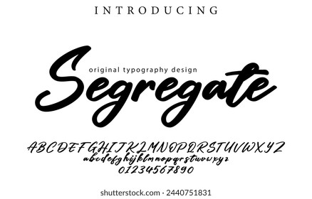 Segregate Font Stylish brush painted an uppercase vector letters, alphabet, typeface