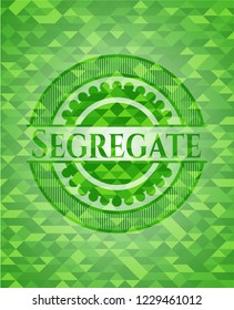 Segregate green emblem with mosaic background