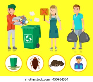 Segregated waste. The problem of not classified garbage.recycling incorrect in city. Difficulties maintaining public assets.