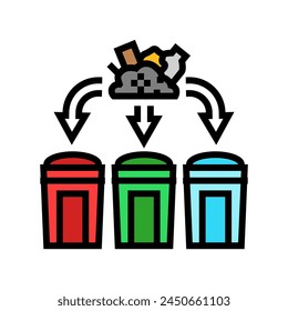 segregation waste sorting color icon vector. segregation waste sorting sign. isolated symbol illustration