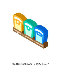 segregation waste sorting isometric icon vector. segregation waste sorting sign. isolated symbol illustration