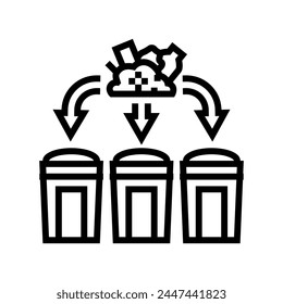 segregation waste sorting line icon vector. segregation waste sorting sign. isolated contour symbol black illustration