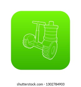 Segway battery icon green vector isolated on white background