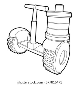 Segway battery icon. Outline illustration of segway battery vector icon for web