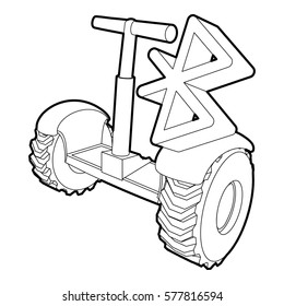 Segway connection icon. Outline illustration of segway connection vector icon for web