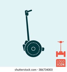 Segway Icon. Segway Side And Front View Isolated, Minimal Design. Vector Illustration