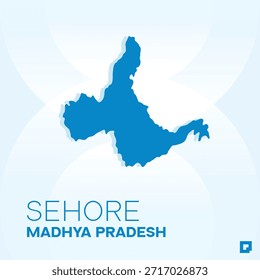 SEHORE District Map, Madhya Pradesh, India – Editable Vector Outline.