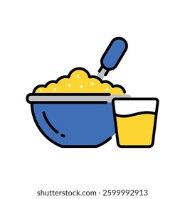 Sehri Food vector filled outline icon. EPS 10 file