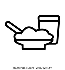 sehri platter Vector Line Icon Design