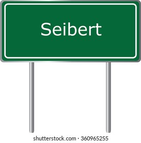 Seibert , Colorado,  road sign green vector illustration, road table, USA city