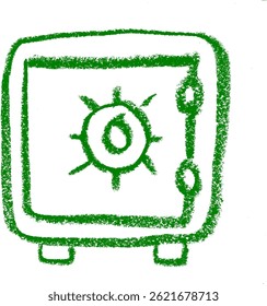 Seif Vault Insurance Related Icon Crayon Chalk Drawing Vector