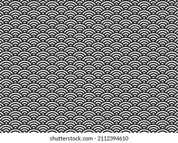 seigaiha pattern.  Vector illustration of a seamless Japanese pattern background.