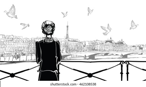 Seine-Fluss in Paris - Vektorgrafik