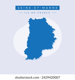 Seine-et-Marne Departement (Frankreich, Französische Republik, Ile-de-France Region) Karte Vektor-Illustration, Skizze Kritzeln Seine et Marne Karte