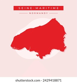 Seine-Maritime Department (Frankreich, Französische Republik, Normandie oder Region Normandie) Karte Vektor-Illustration, Skizze Kritzel Seine-Inferieure Karte