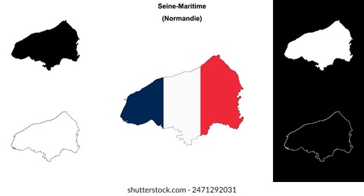 Seine-Maritime Department Outline Map Set