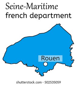 Seine-Maritime french department map on white