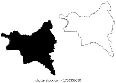 Departement Seine-Saint-Denis (Frankreich, Französische Republik, Region Ile-de-France): Darstellung der Kartendarstellung, Skizze Seine-Saint-Denis-Karte