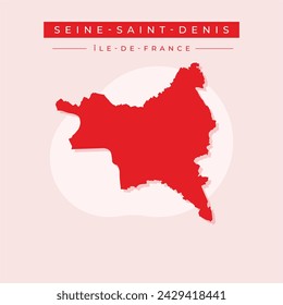 Département Seine-Saint-Denis (Frankreich, Französische Republik, Region Ile-de-France) Karte Vektor-Illustration, Skizze Kritzel Seine Saint Denis Karte