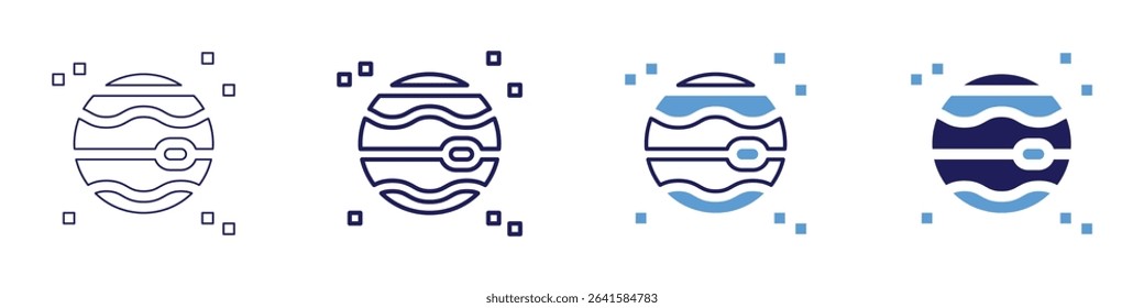 Seismic shift icon in 4 different styles. Thin Line, Line, Bold Line, Duotone. Duotone style. Editable stroke.