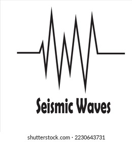 Seismic waves vector illustration with white background