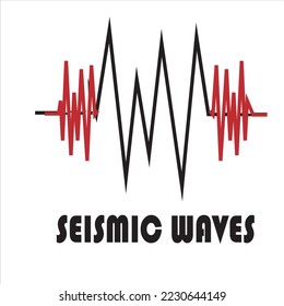 Seismic waves vector illustration with white background